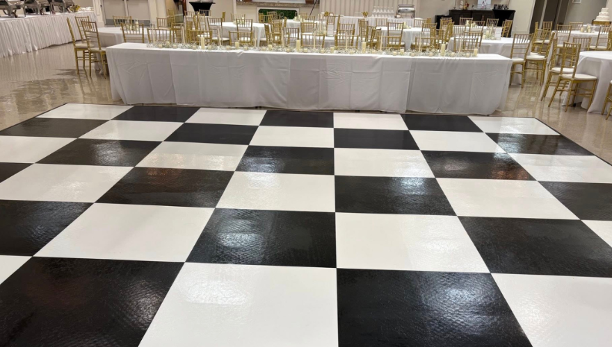 Black and White Checkered Dance Floor